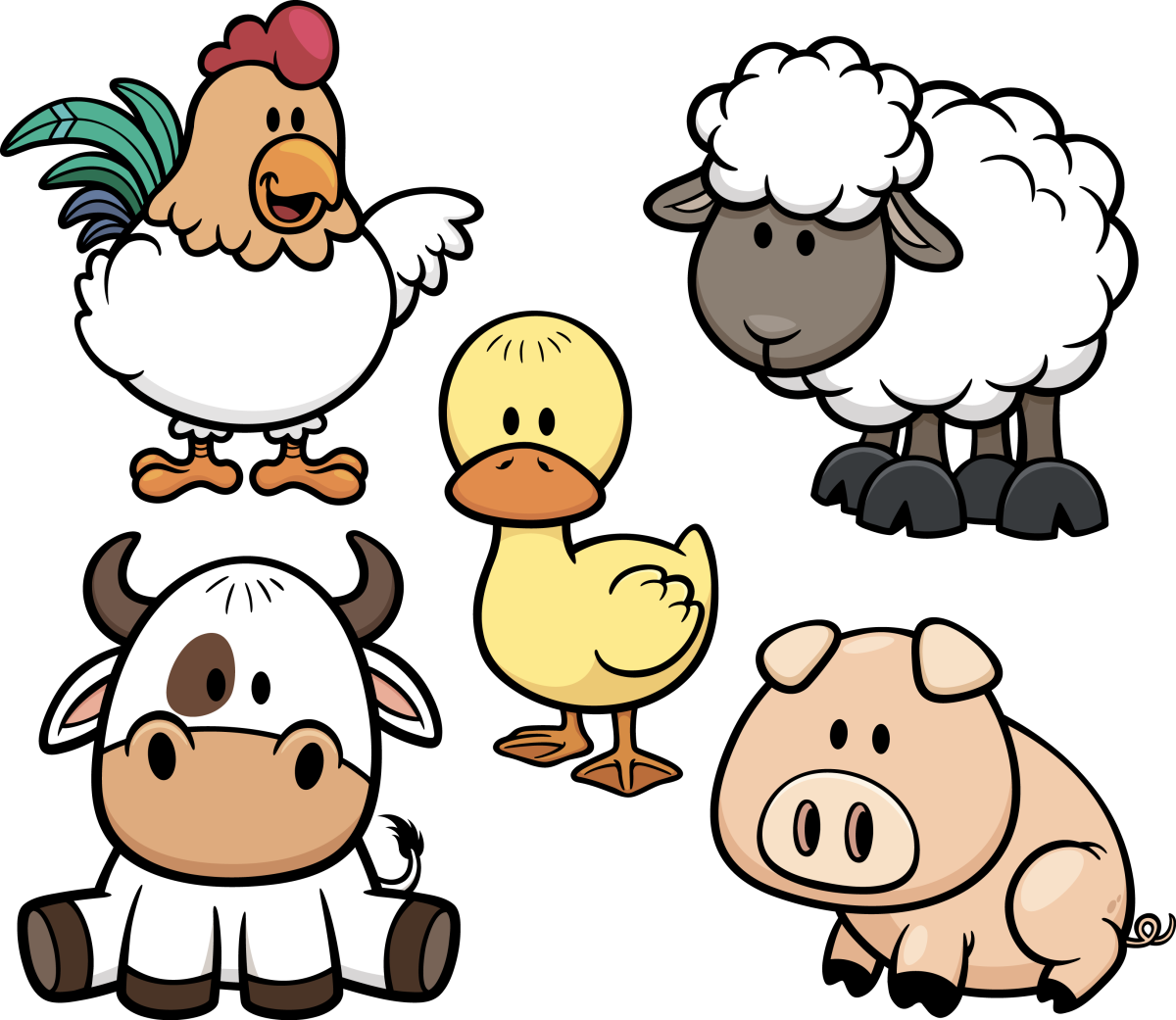 Животные фермы вектор
