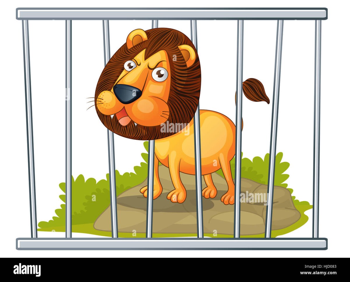 Тигр в клетке рисунок