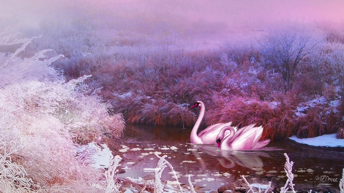 Milato алмазная мозаика Лебединая верность