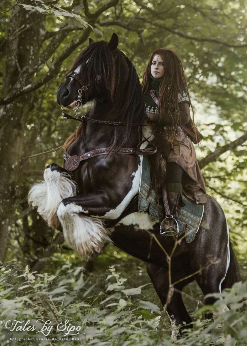 Девушка в Амазонке на лошади