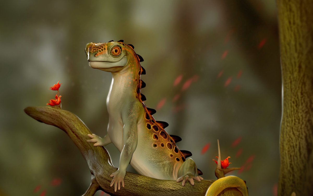 Зеленый Василиск ящерица