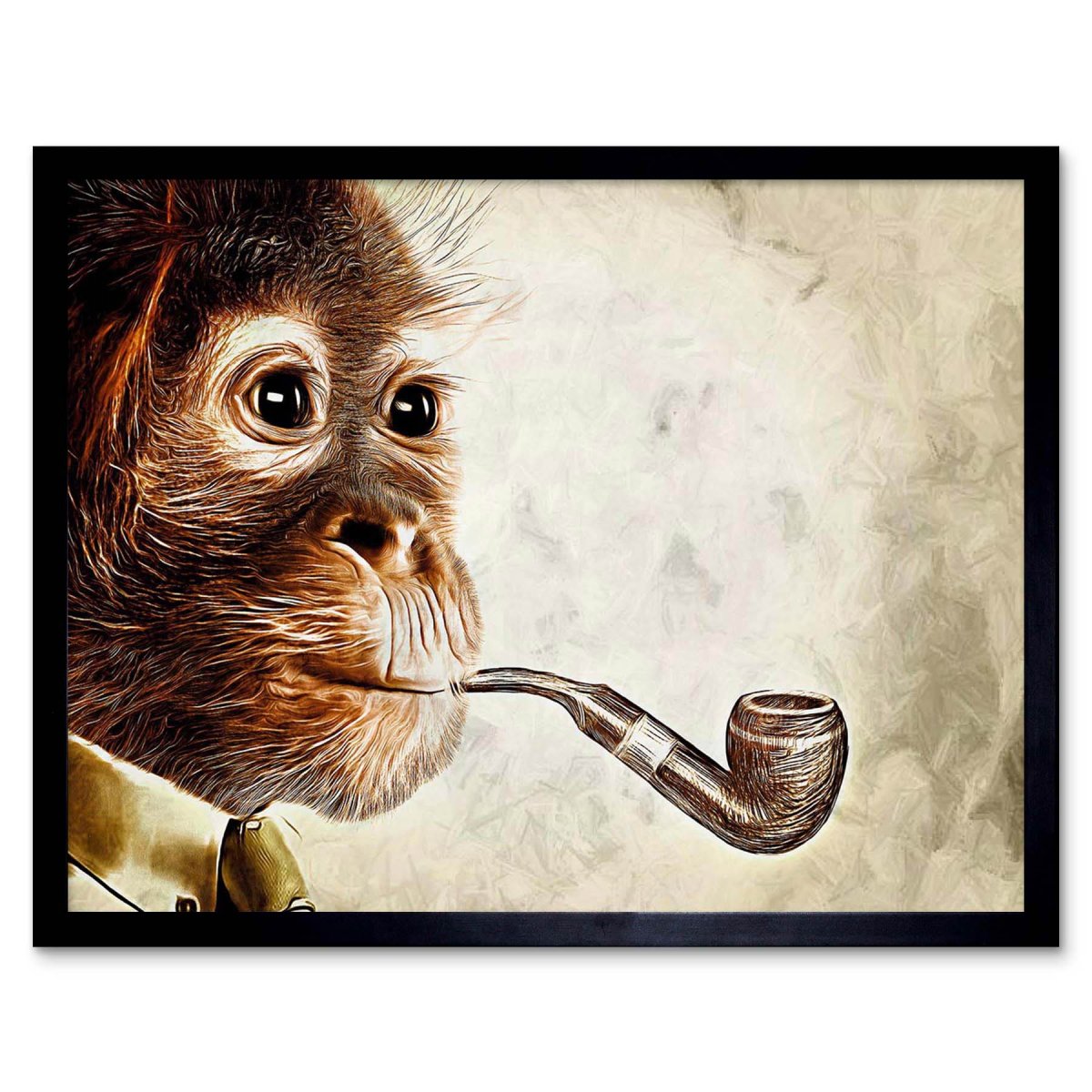 Обезьяна курит трубку
