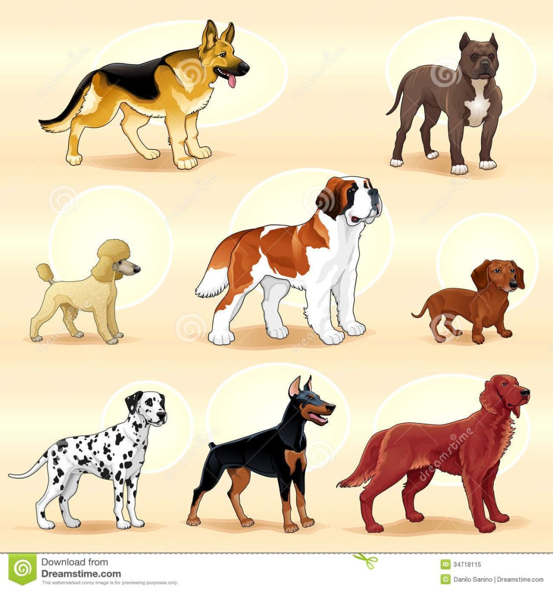 Собаки разных пород рисунки