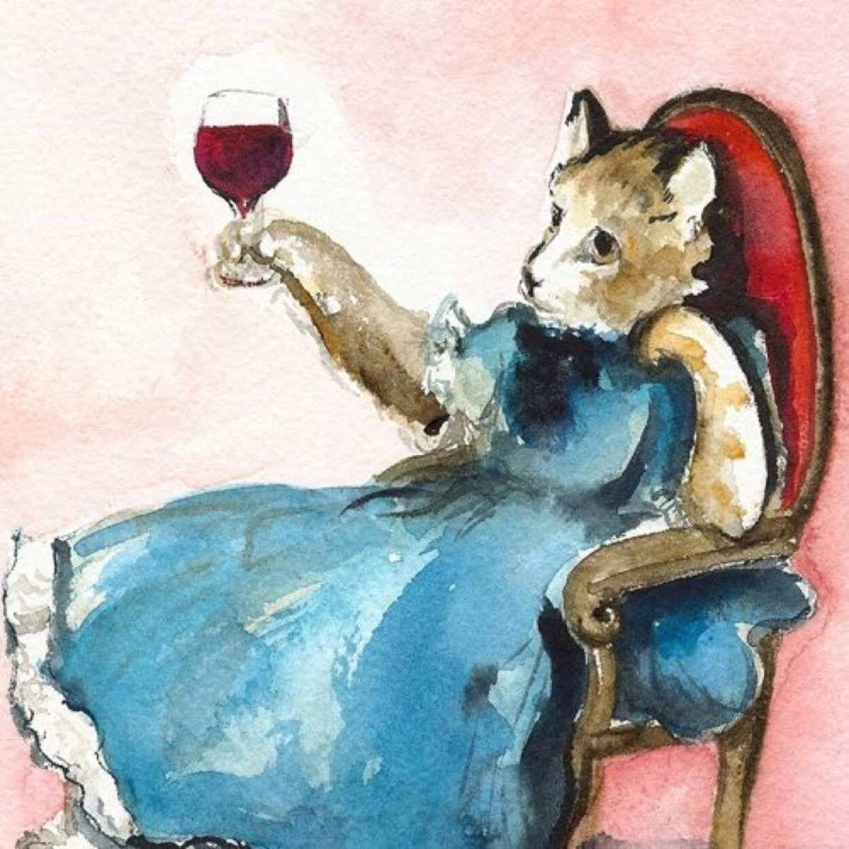 Кот с вином