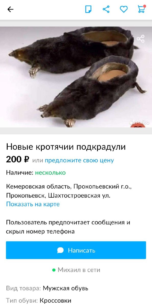 Туфли из кротов