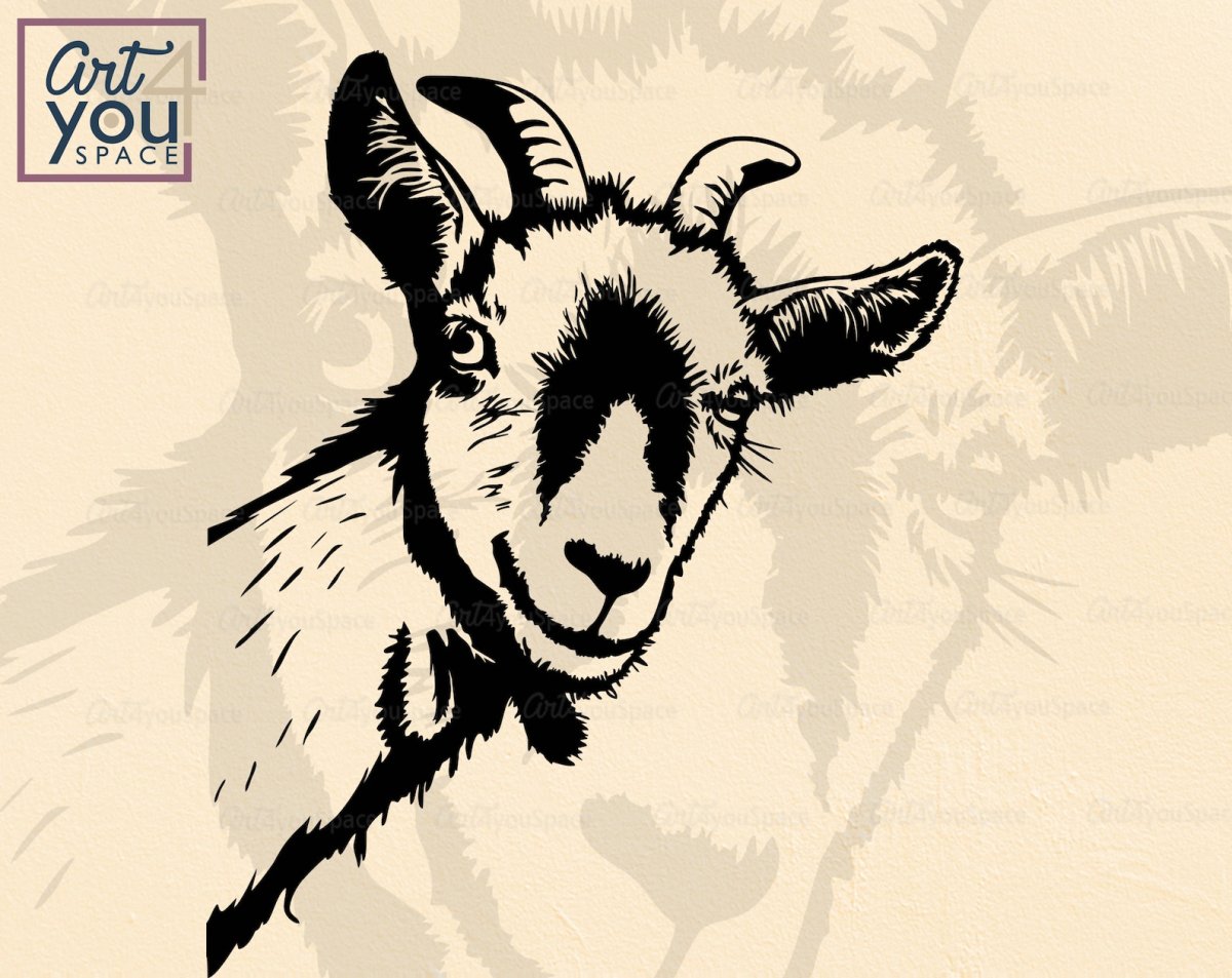 Коза с цветами на голове