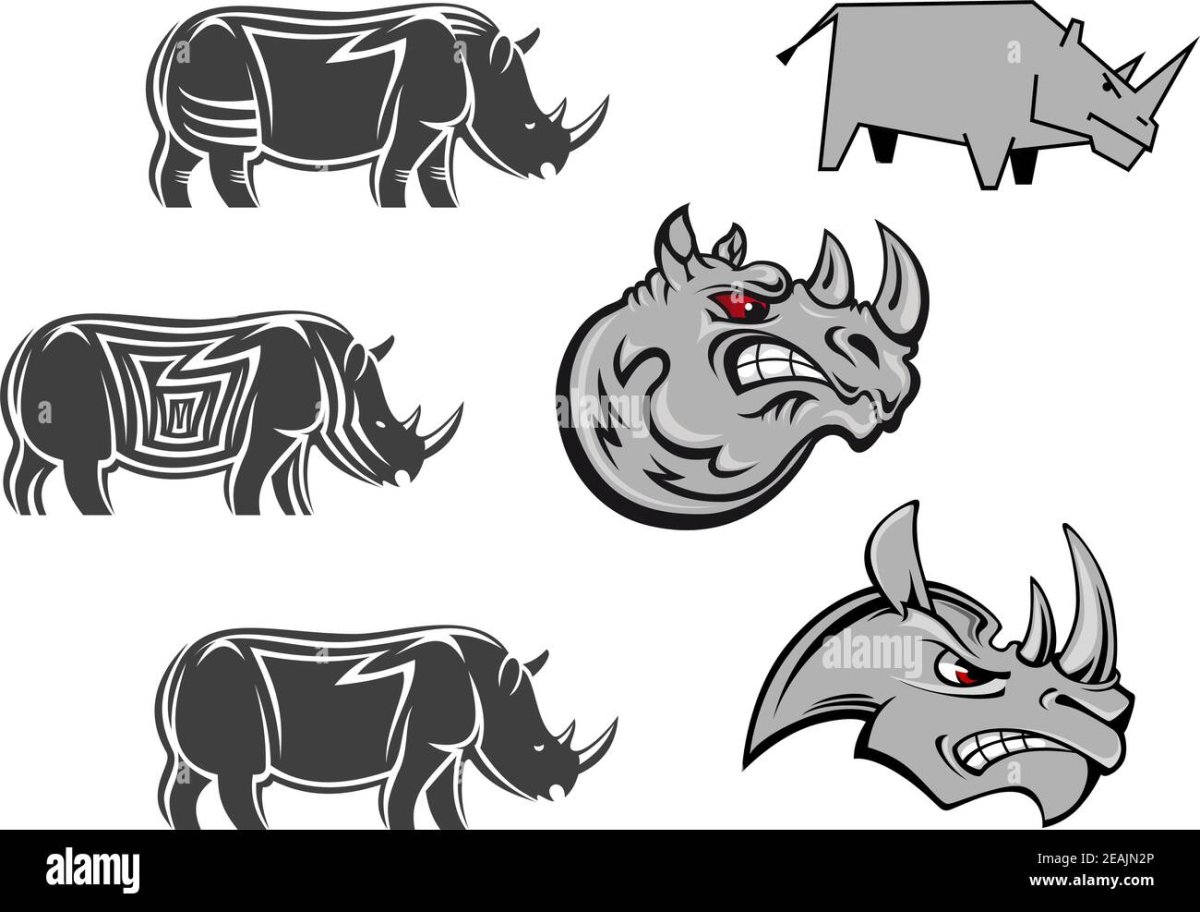 Носорог профиль голова