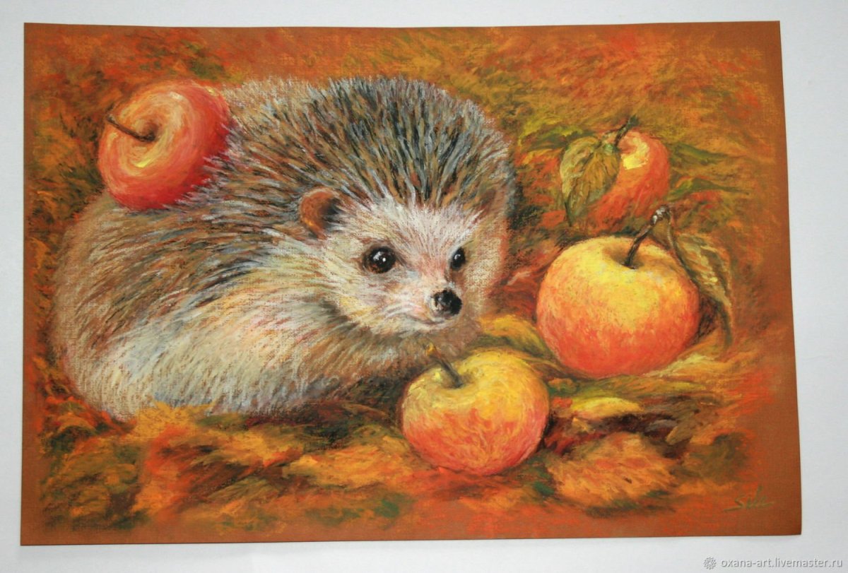 Ежик пастелью