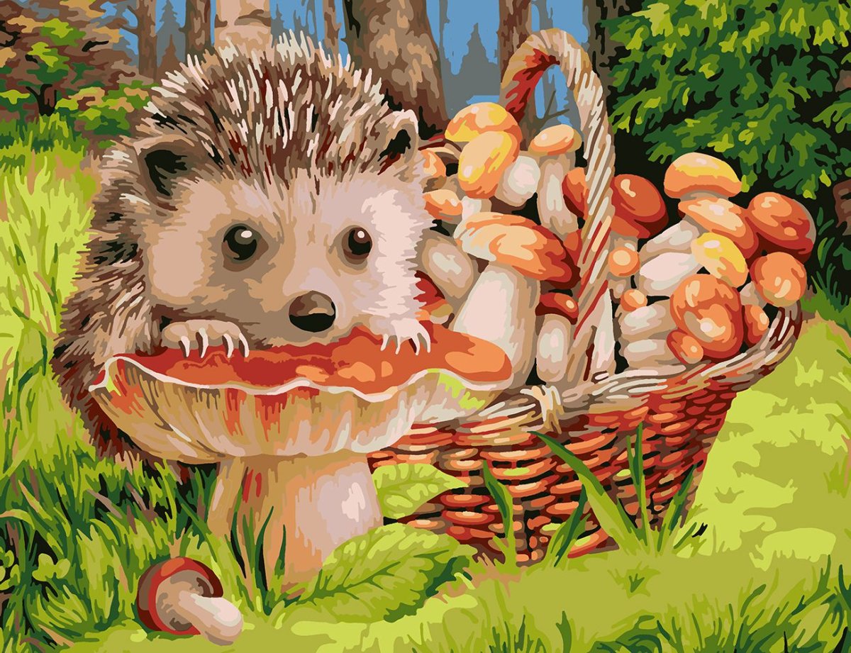 Ежик с корзинкой