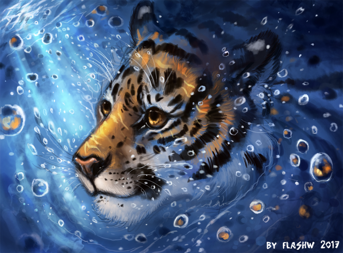 Тигр из воды арт
