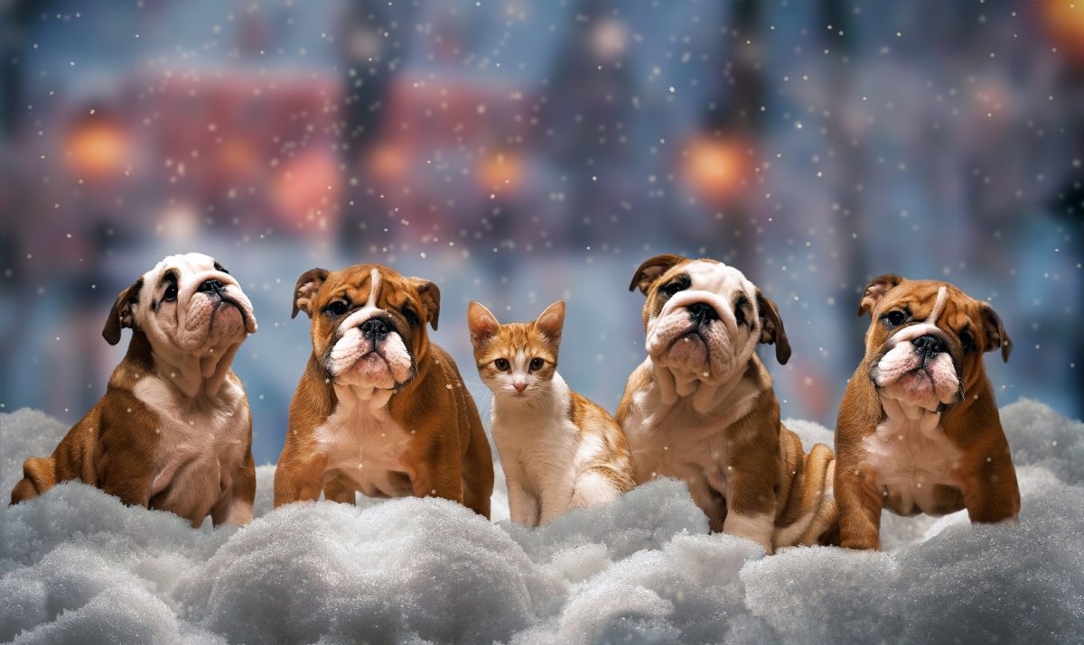 Кошечки собачки зима