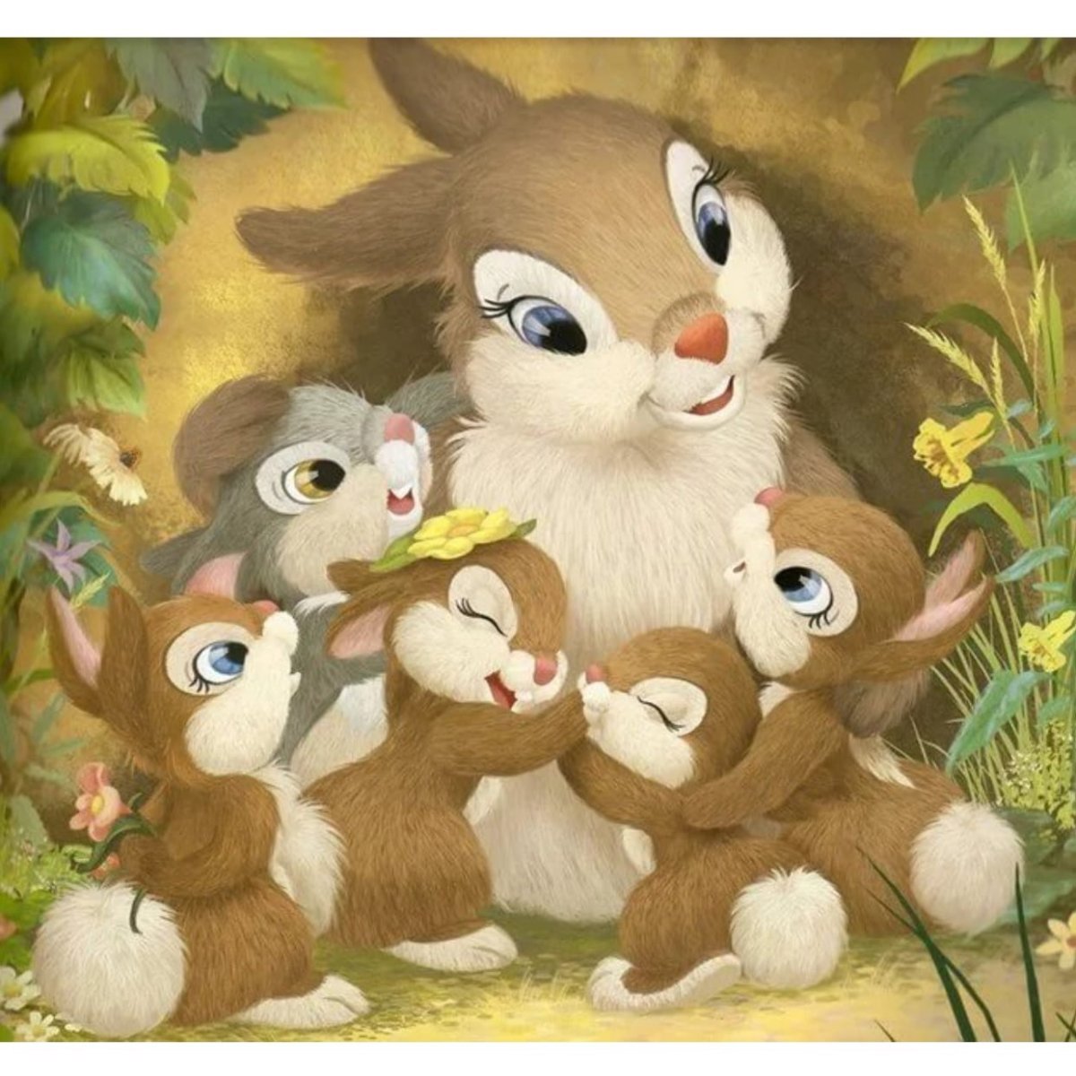 Зайчиха с зайчатами для детей