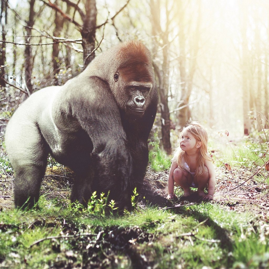 Девушка и обезьяна