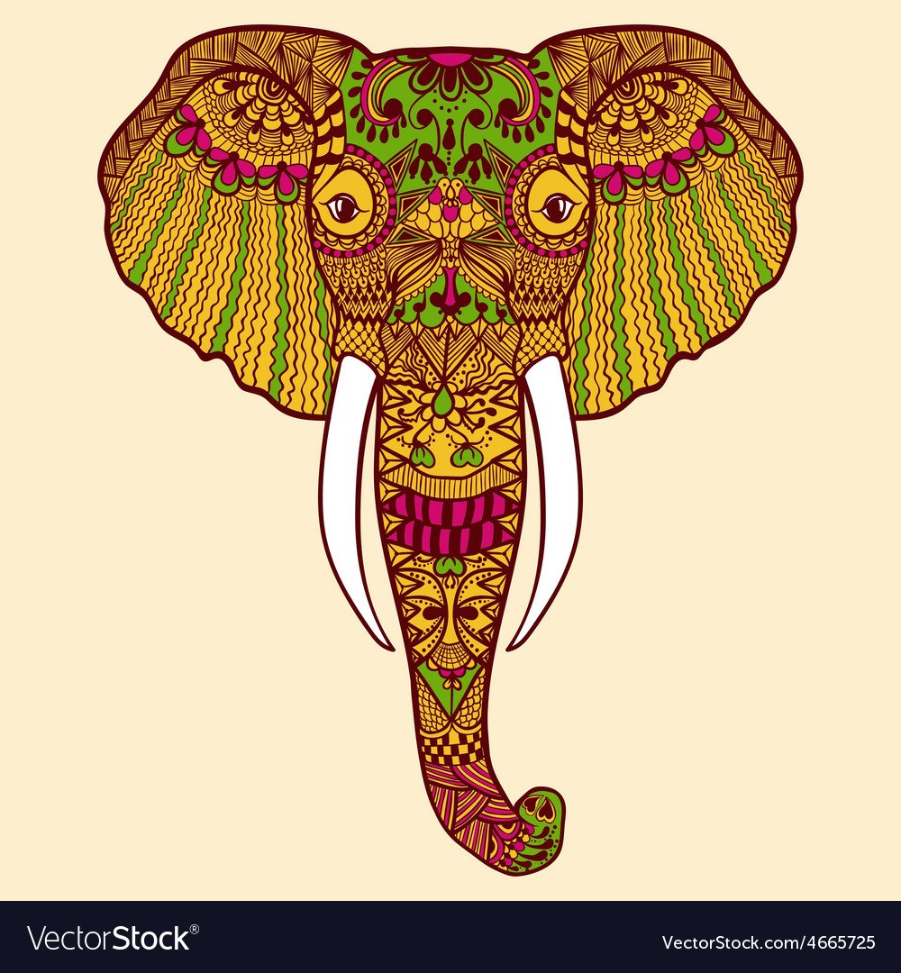 Стилизированный слон Индии