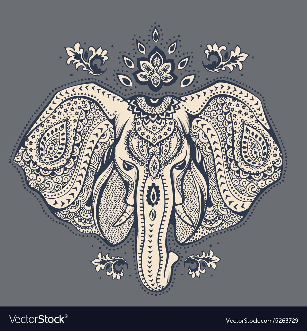 Узорный кружевной слон изображение