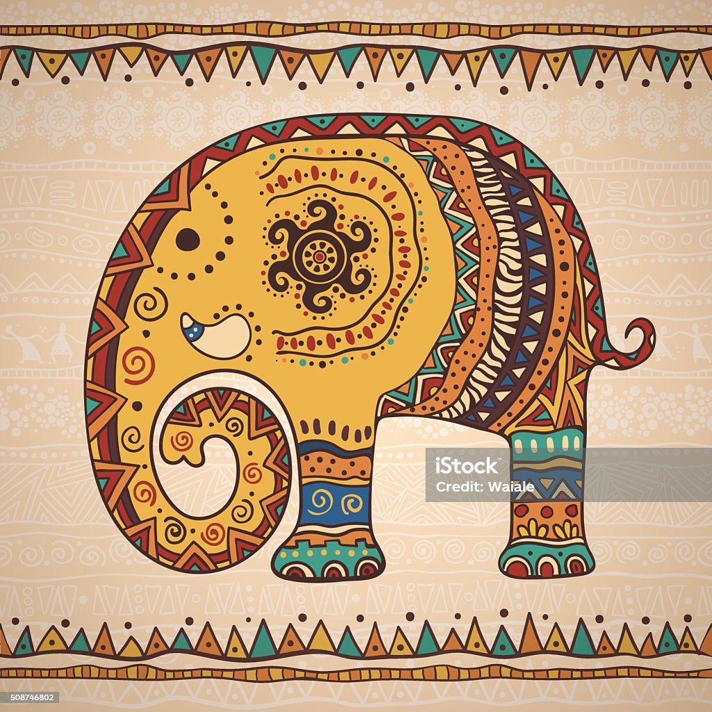 Индийский орнамент со слонами