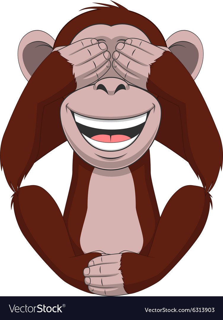 Обезьянка с закрытыми глазами