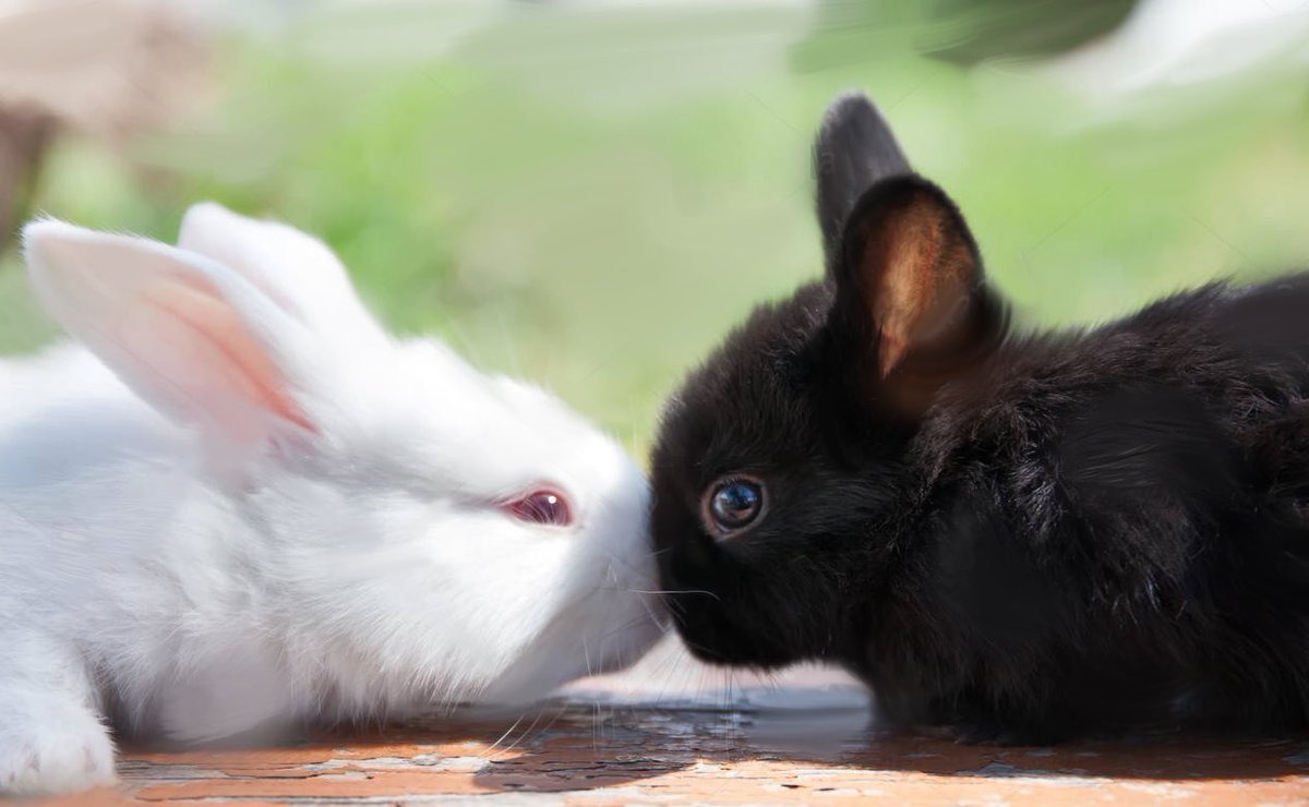 Черный и белый кролик
