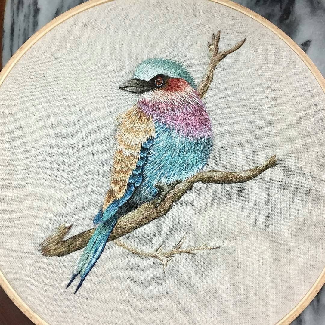 Птицы для вышивания гладью