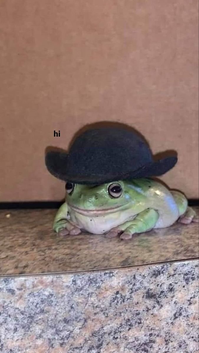 Милая лягушка в шляпе