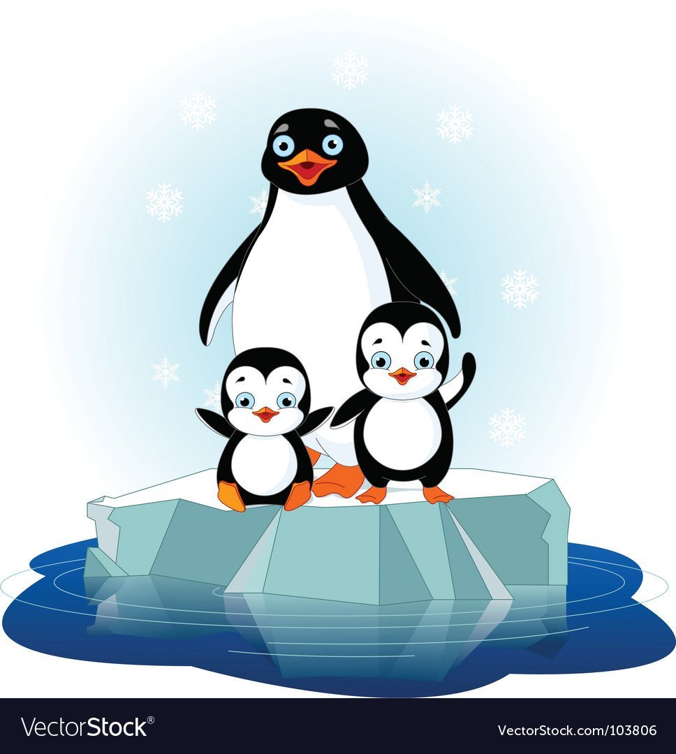 Пингвины на льдинах