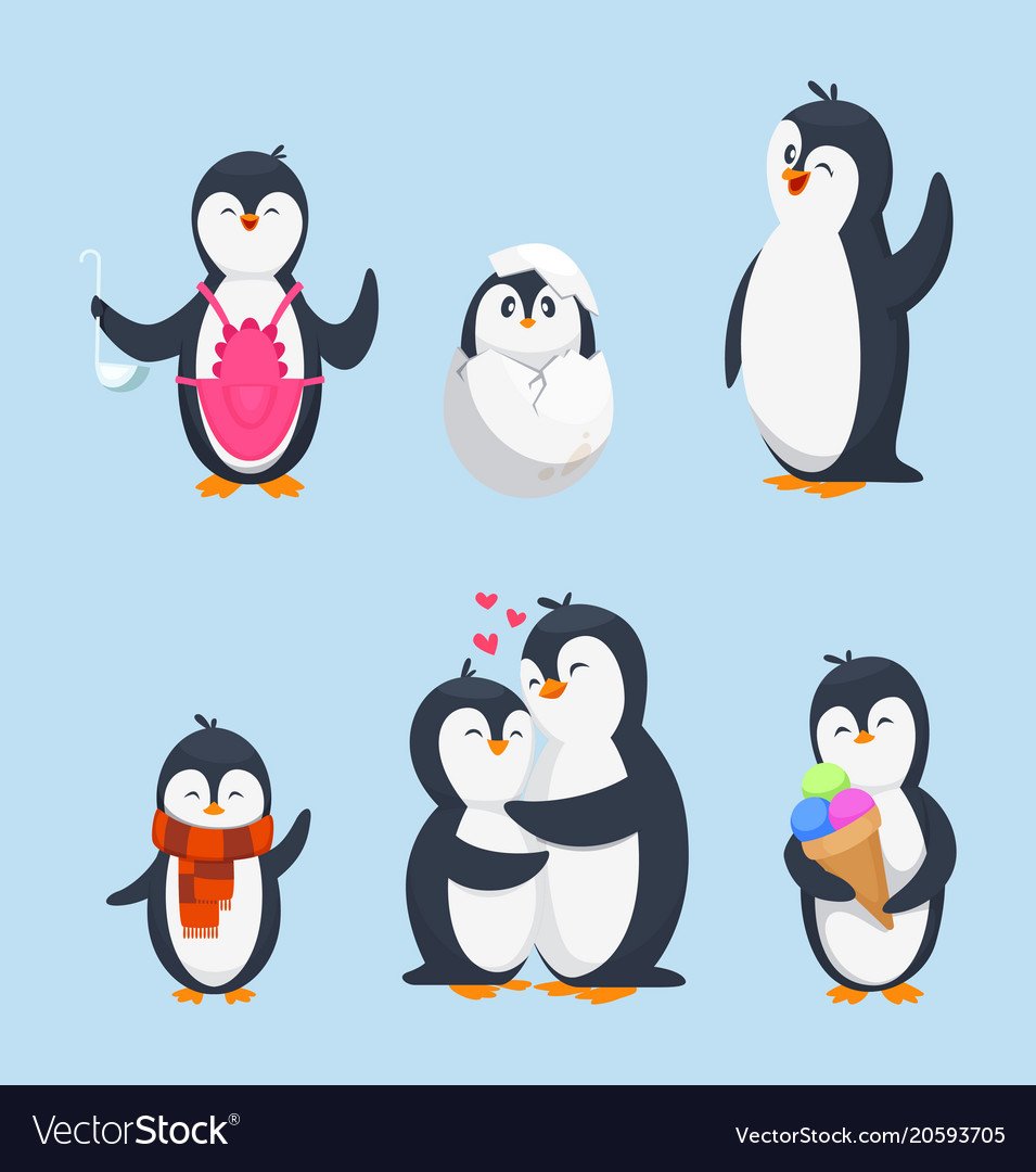 Смешной Пингвин рисунок