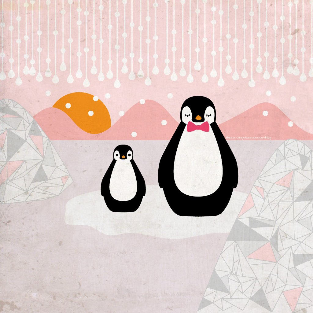 Фон пингвины