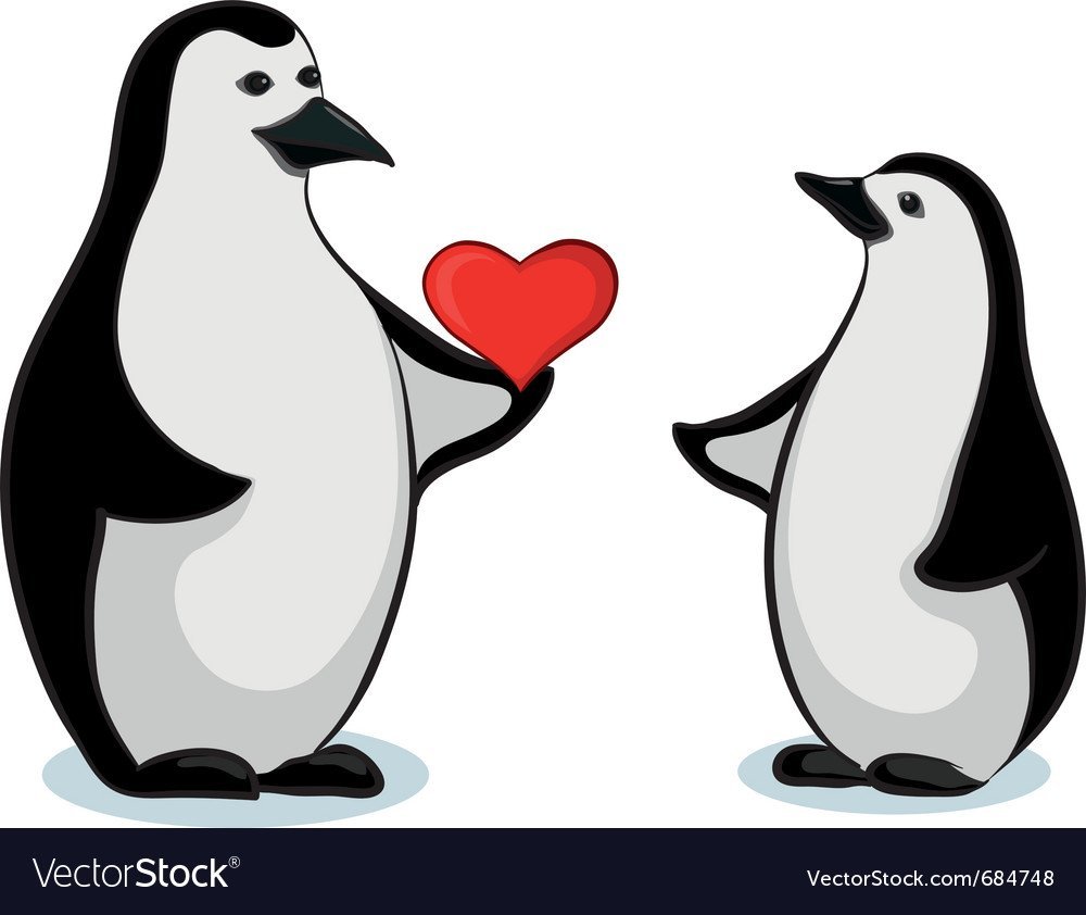 Пара пингвинов мультяшных