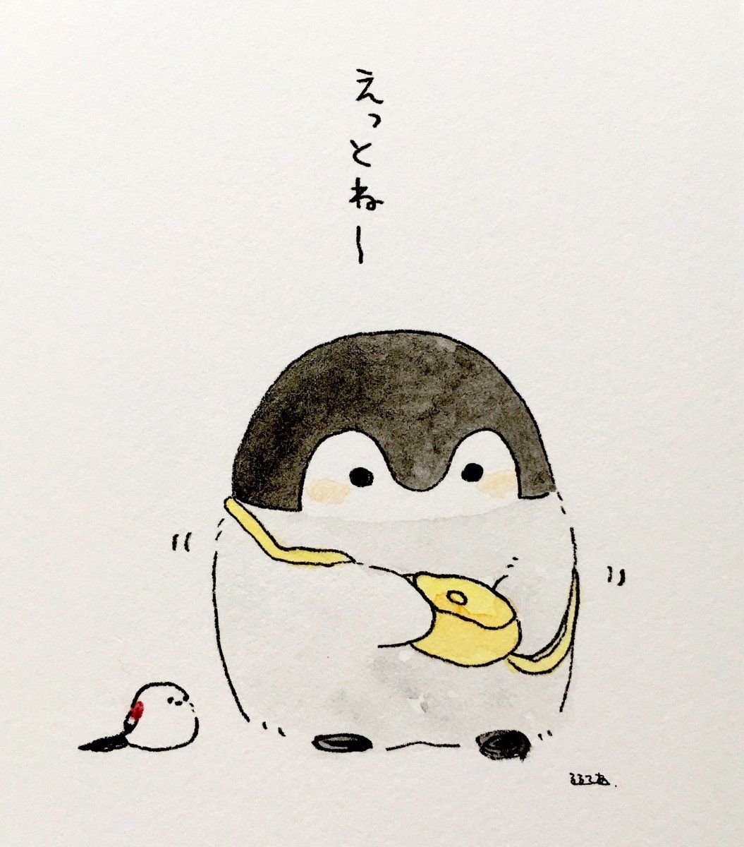 Японский Пингвин милый рисунок