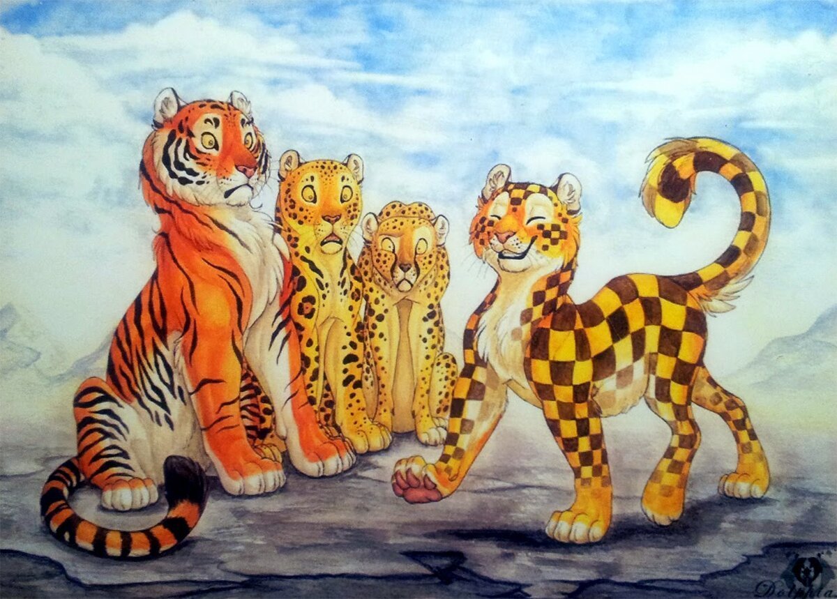 Семейство кошачьих арт