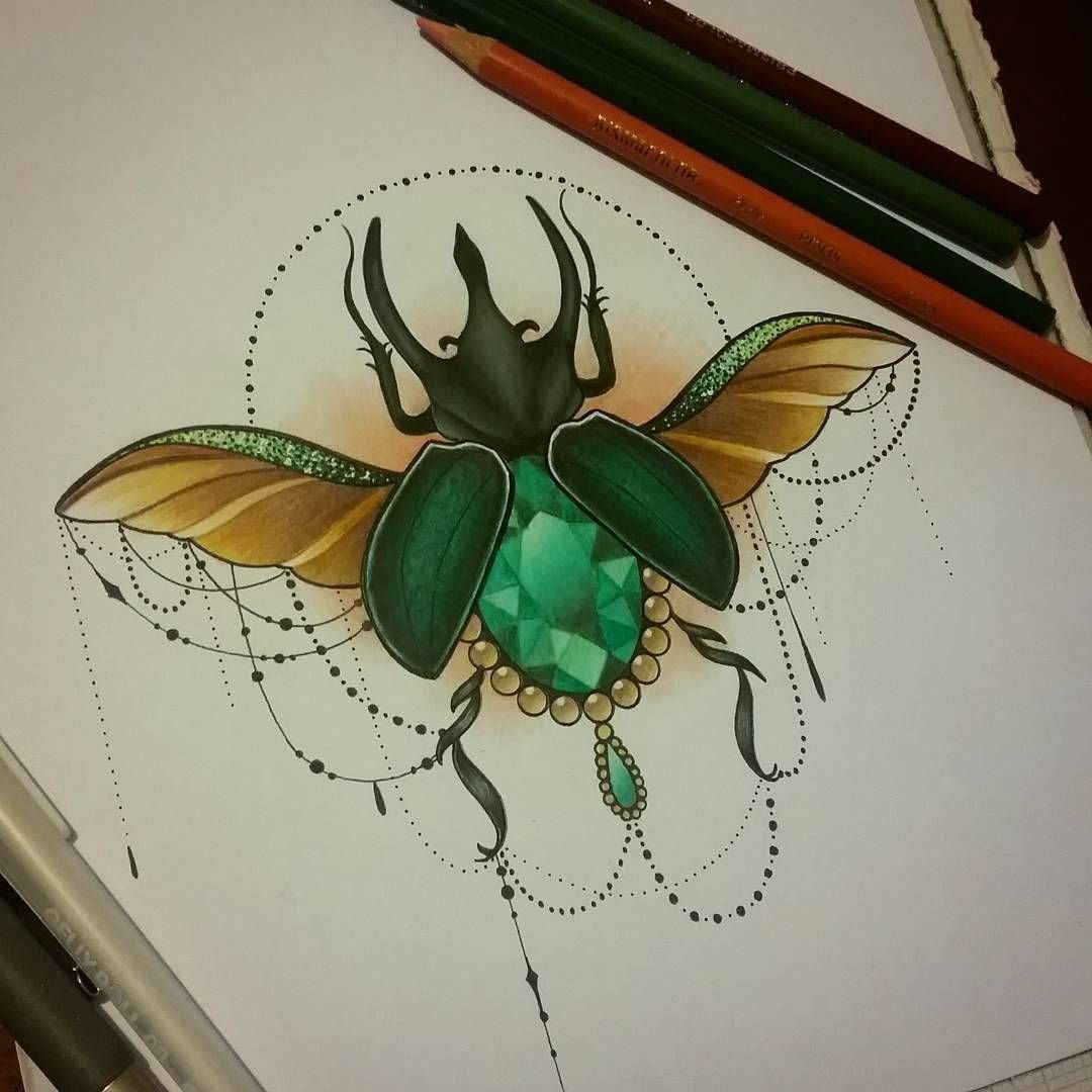 Жук скарабей тату эскизы