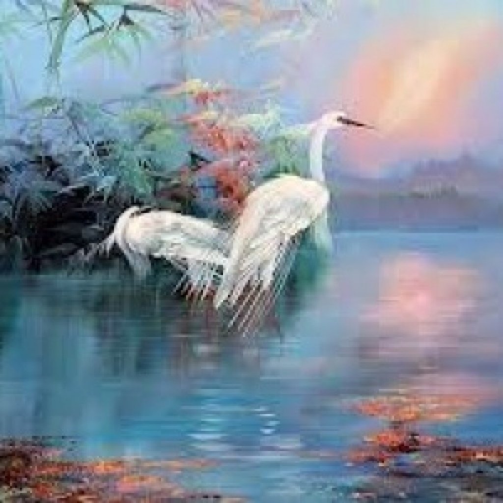 Журавли живопись