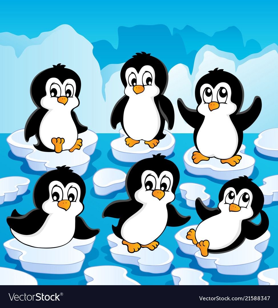 Пингвин на льдине для детей