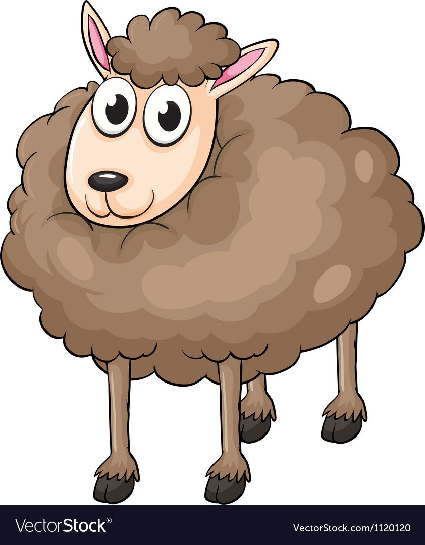 Коричневая Овечка мультяшная