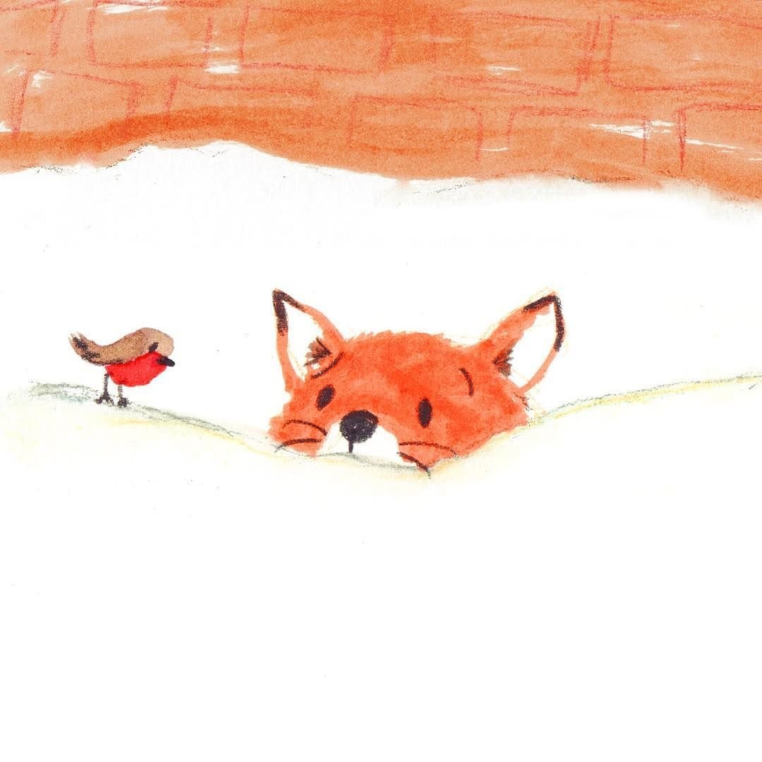 Лисенок выглядывает