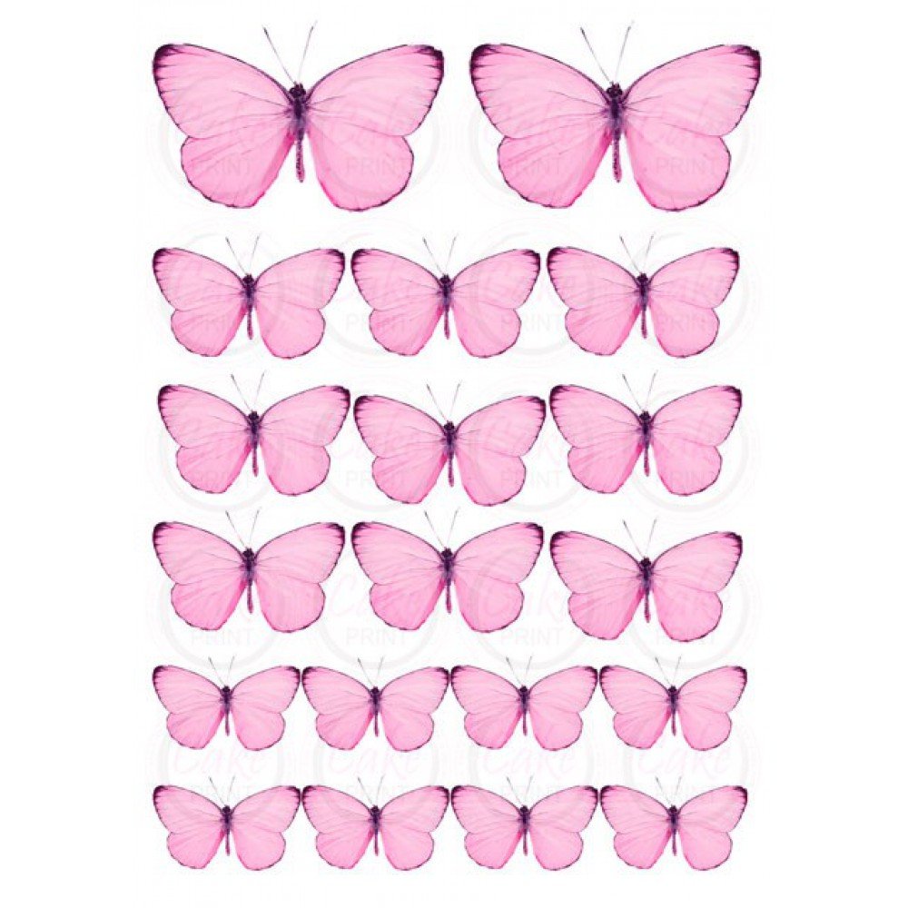 Вафельные бабочки розовые