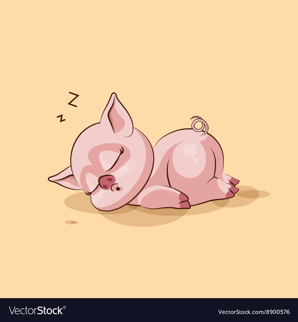 Спящий поросенок рисунок