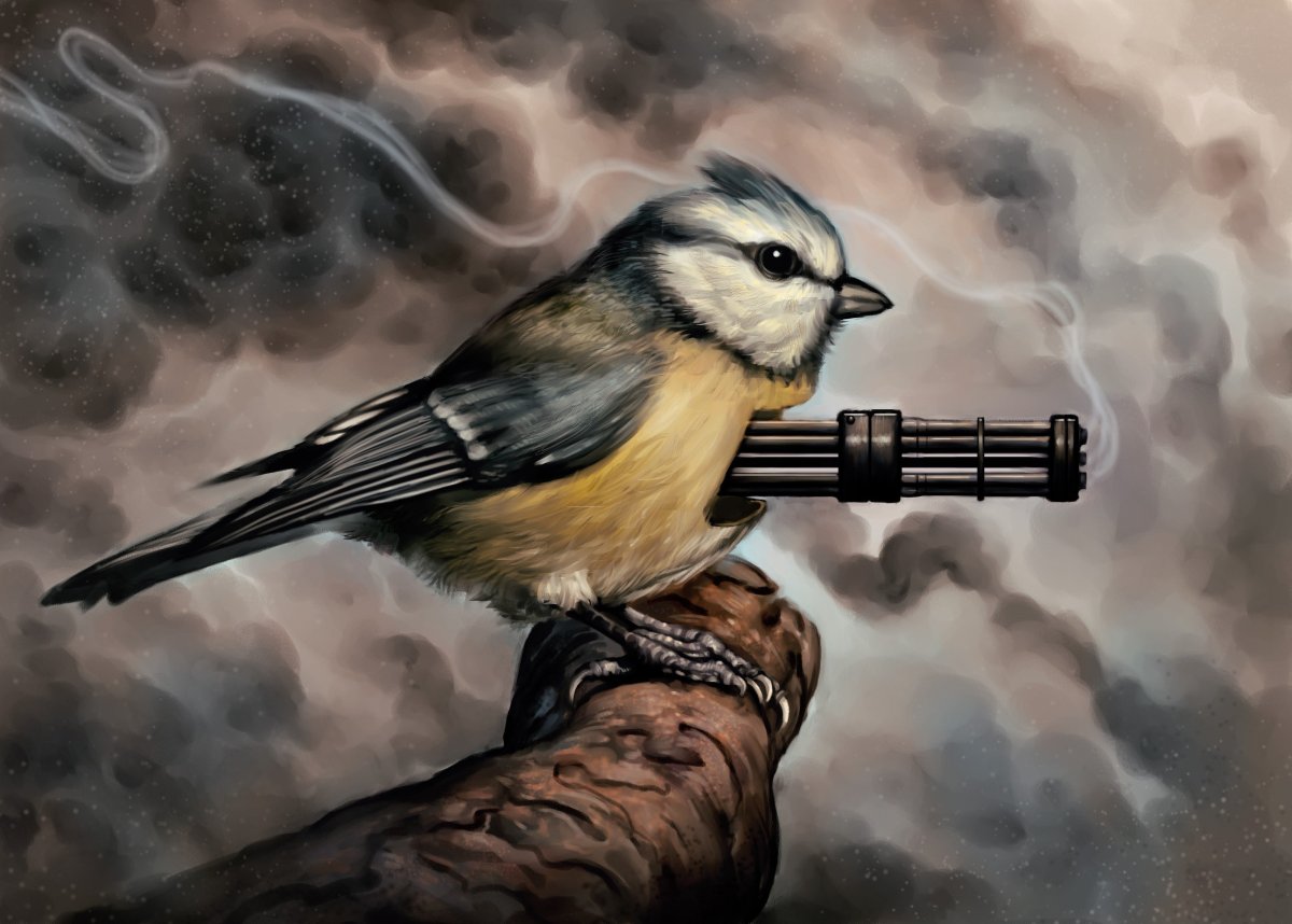 Воробей арт