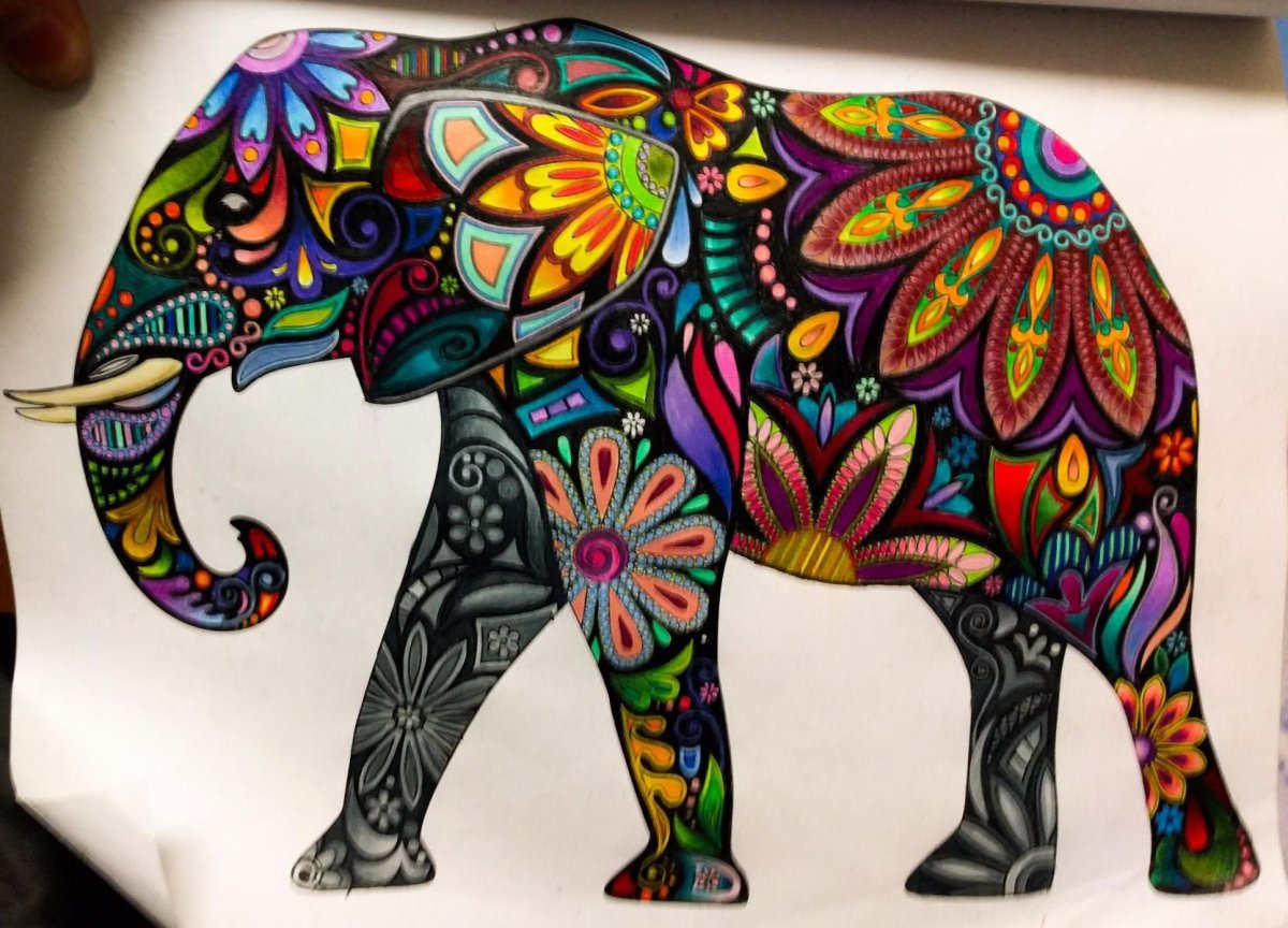 Витраж слон