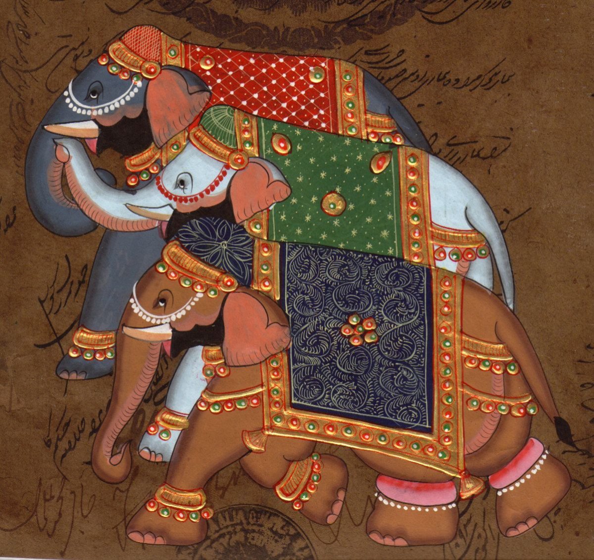 Живопись слоны Индии