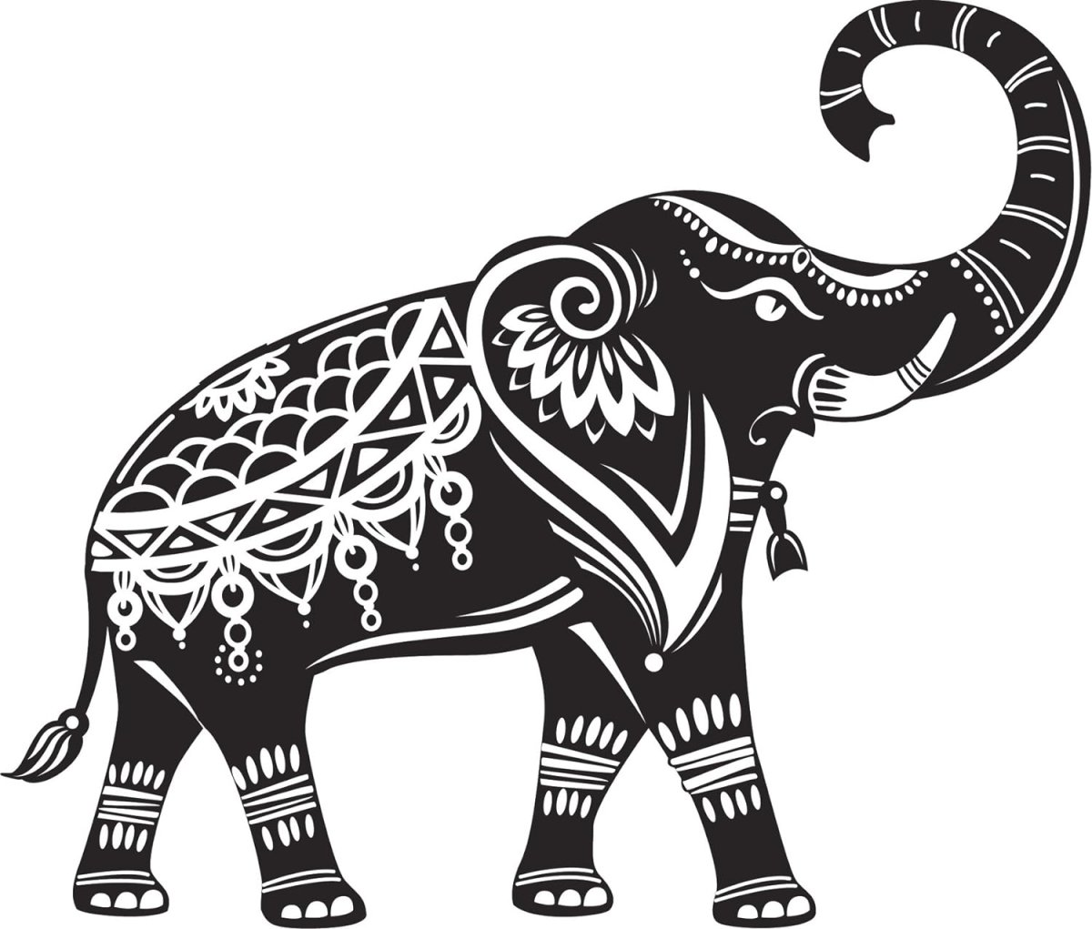 Индийский слон стилизация
