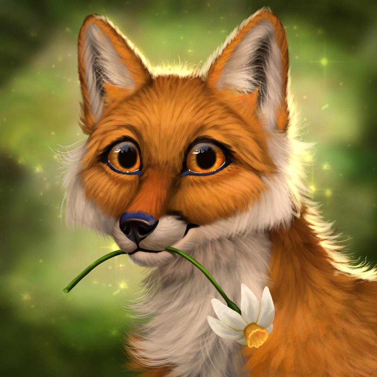 Лиса в ромашках