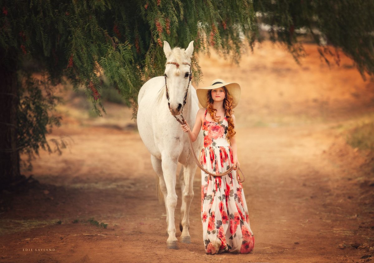 Фотосессия с лошадью в шляпе