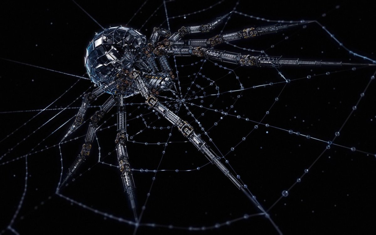 Паук на паутине