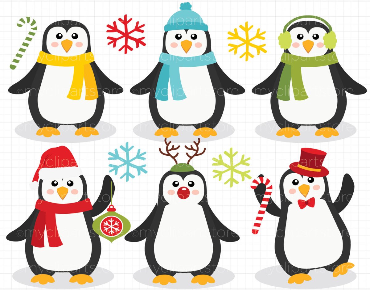 Новогодние пингвины на окно