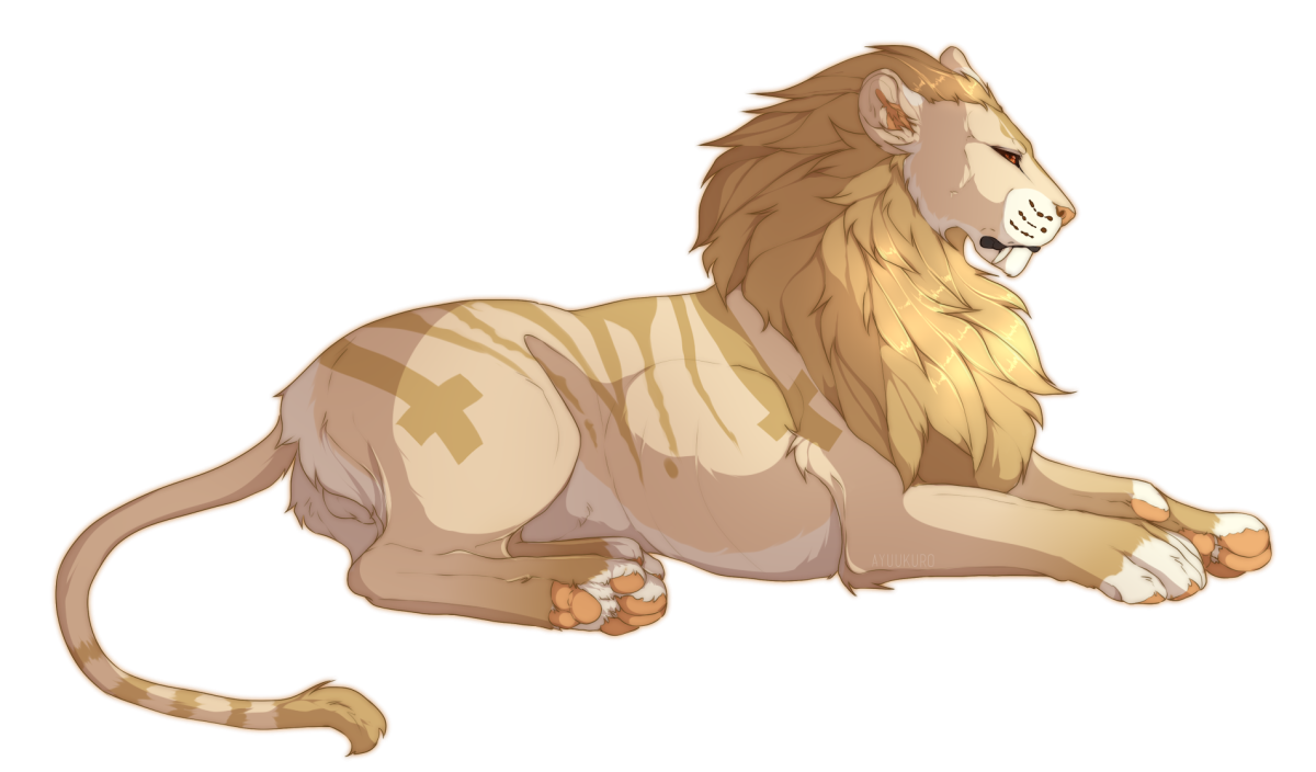 Лев лежит арт
