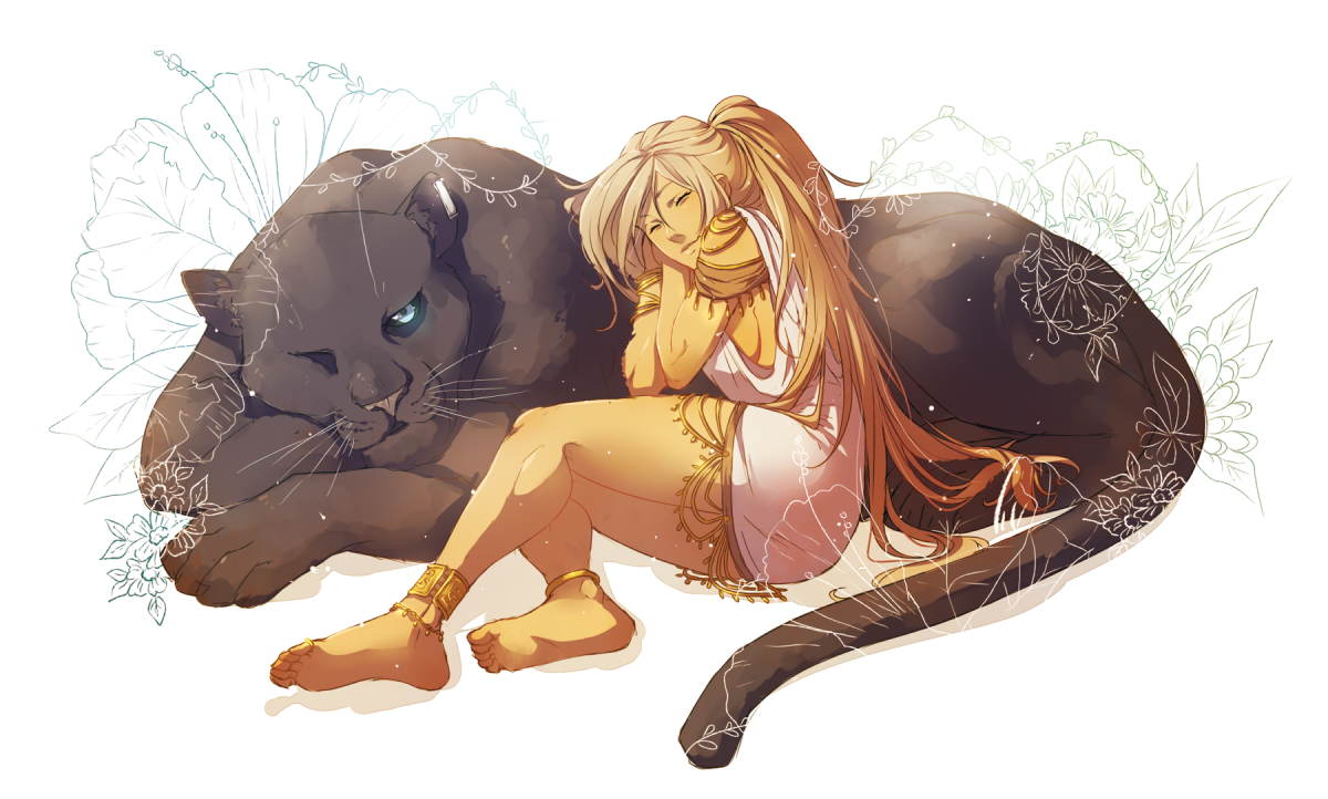 Аниме девушка пантера