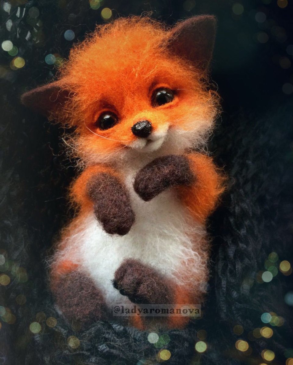 Лисенок из шерсти