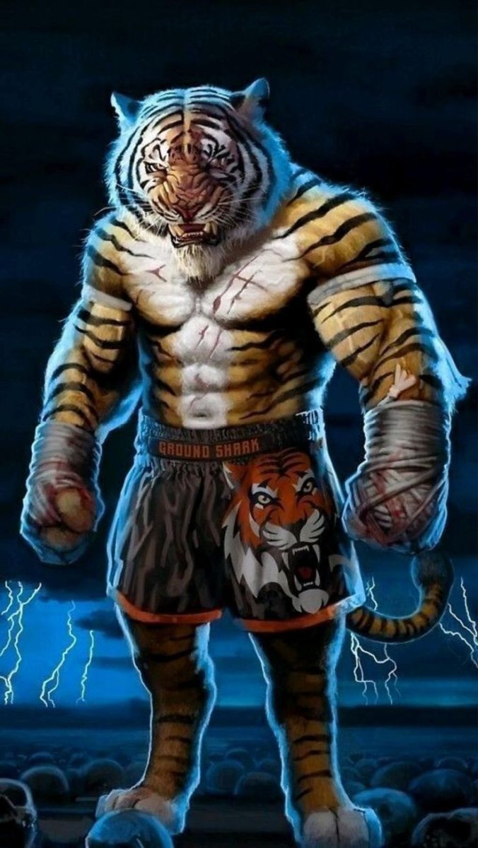 Тигр с перчатками