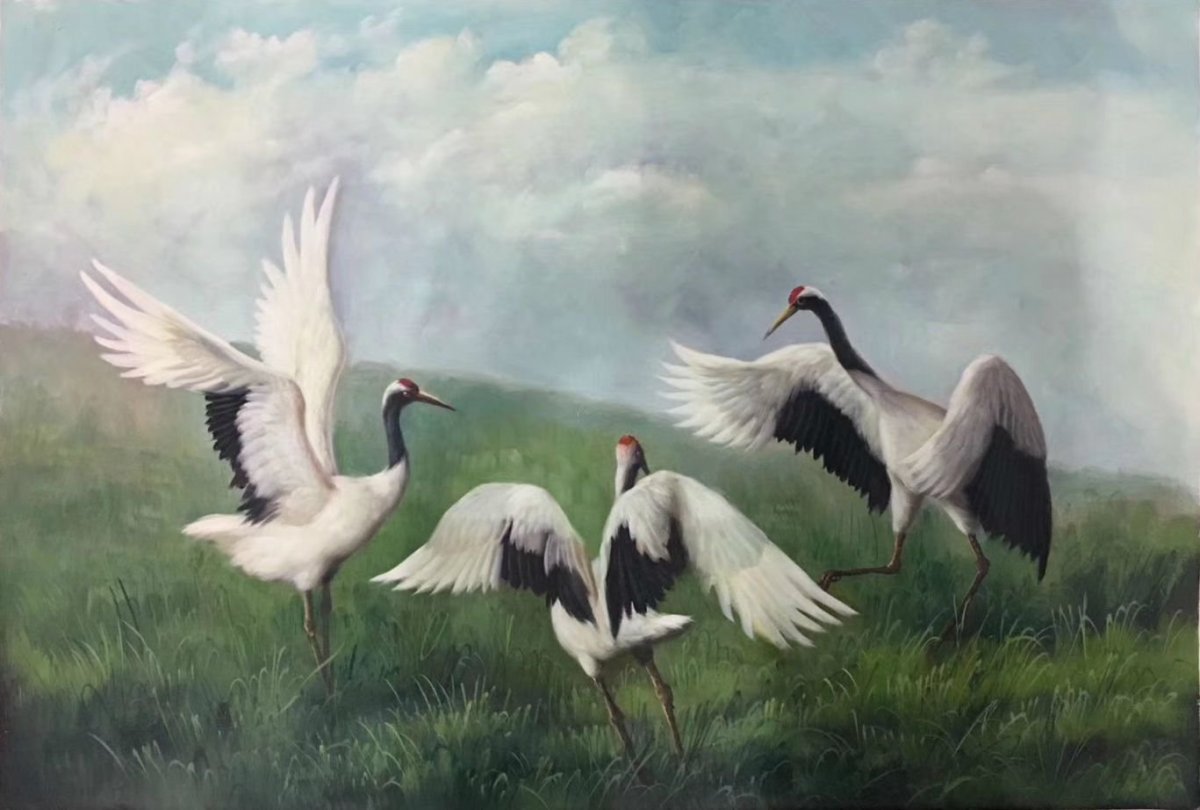 Журавли живопись